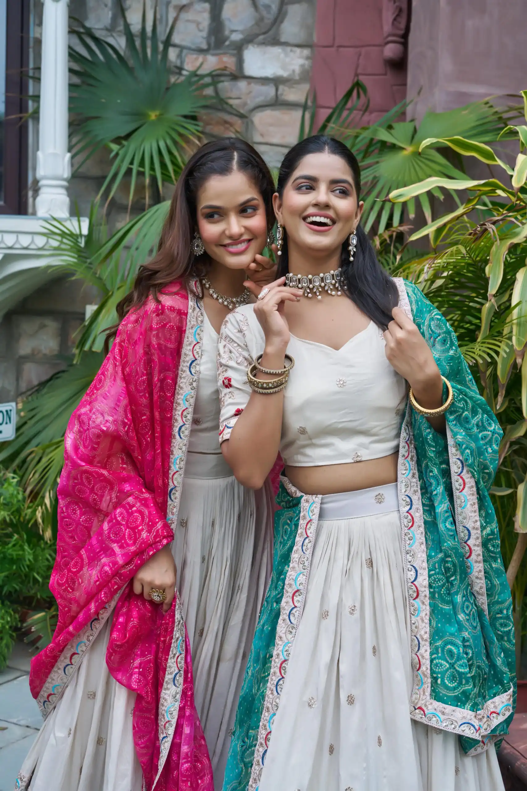 Pink Tissue Silk Embroidery Work Lehenga Choli - Image 6