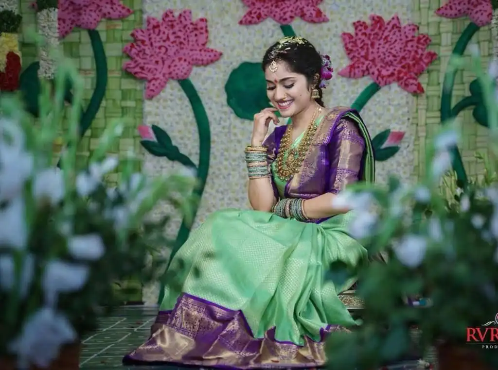 Pista Green Soft Silk Jacquard All Over Saree - Image 3