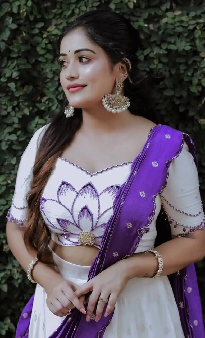 Purple Chinon Digital Print Lehenga Choli - Image 6