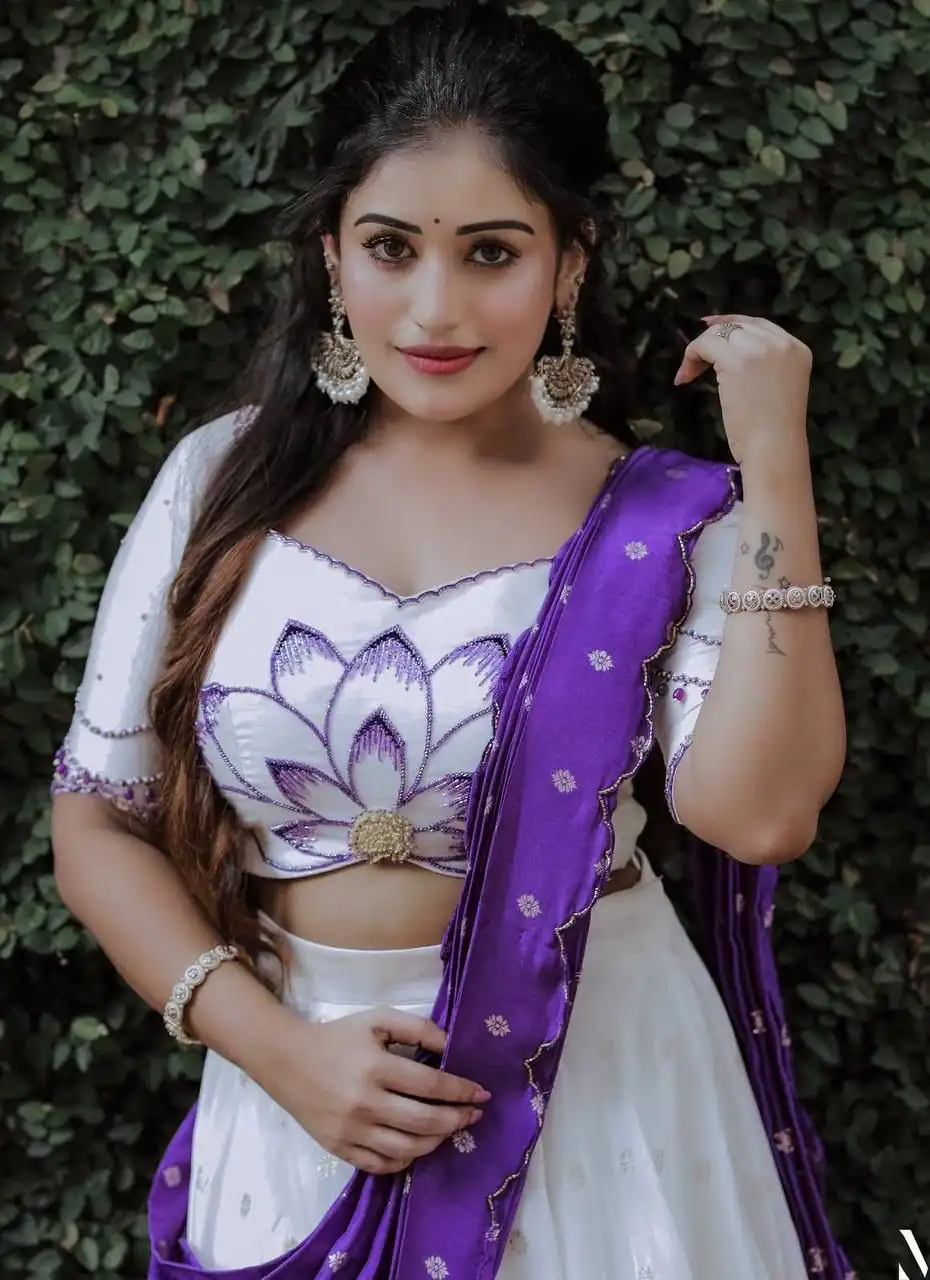 Purple Chinon Digital Print Lehenga Choli - Image 5