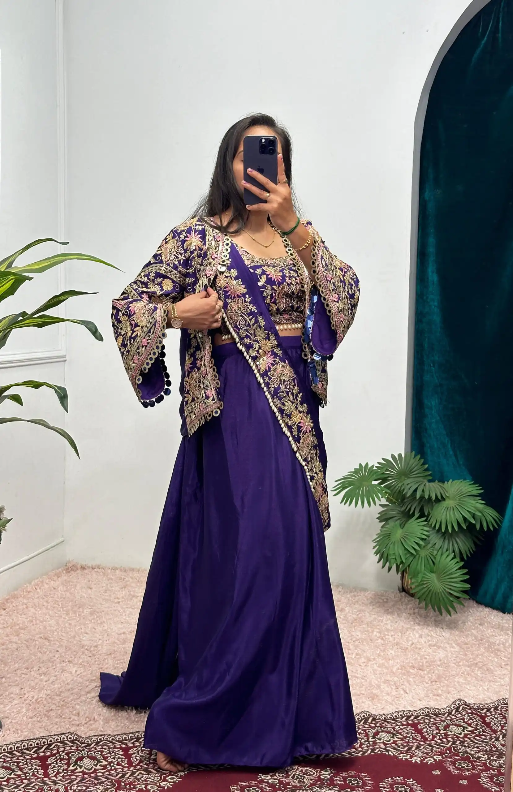ST 1074 Purple Color Chinon Saree with Embroidery Work & Lace Work. Best Price ₹2399. Delivery 4-6 Working Days. Shop now. | Sarees, Bollywood Sarees, Creative Sarees, Designer Sarees, Embroidered Sarees, Ethnic Saree, Modern Digital sarees, Party Wear Sarees