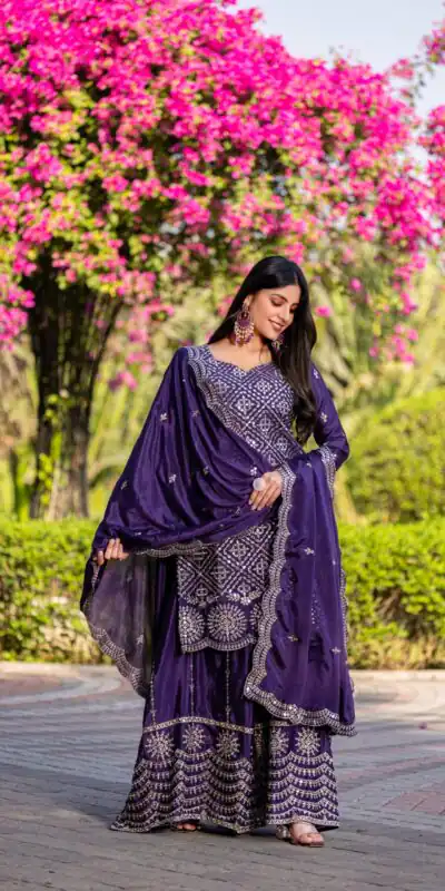 Ram 098 Purple Color Chinon Embroidery Work Salwar Suit in . Introductory Price ₹2549. Delivery 4-6 Working Days. Shop now. | Jump Suits, Salwar suit, Casual Suits, Creative suits, Designer Suits, Palazzo Suits, Party Wear Suits, Patiala Suits, Straight Suits