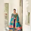 Purple Dola Silk Lace Work Kalamkari Print Lehenga Choli