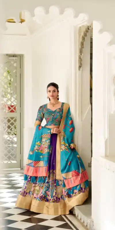 LNB 1017 Purple Dola Silk Lehenga Choli. Perfect for Wedding, Party, Pooja, Reception, Bridal Wear – Available at ₹1899 only. Delivery 4-6 Working Day | Lehenga, Bollywood Lehenga, Creative Lehenga, Designer Lehenga, Embroidered Lehenga, Party Wear Lehenga