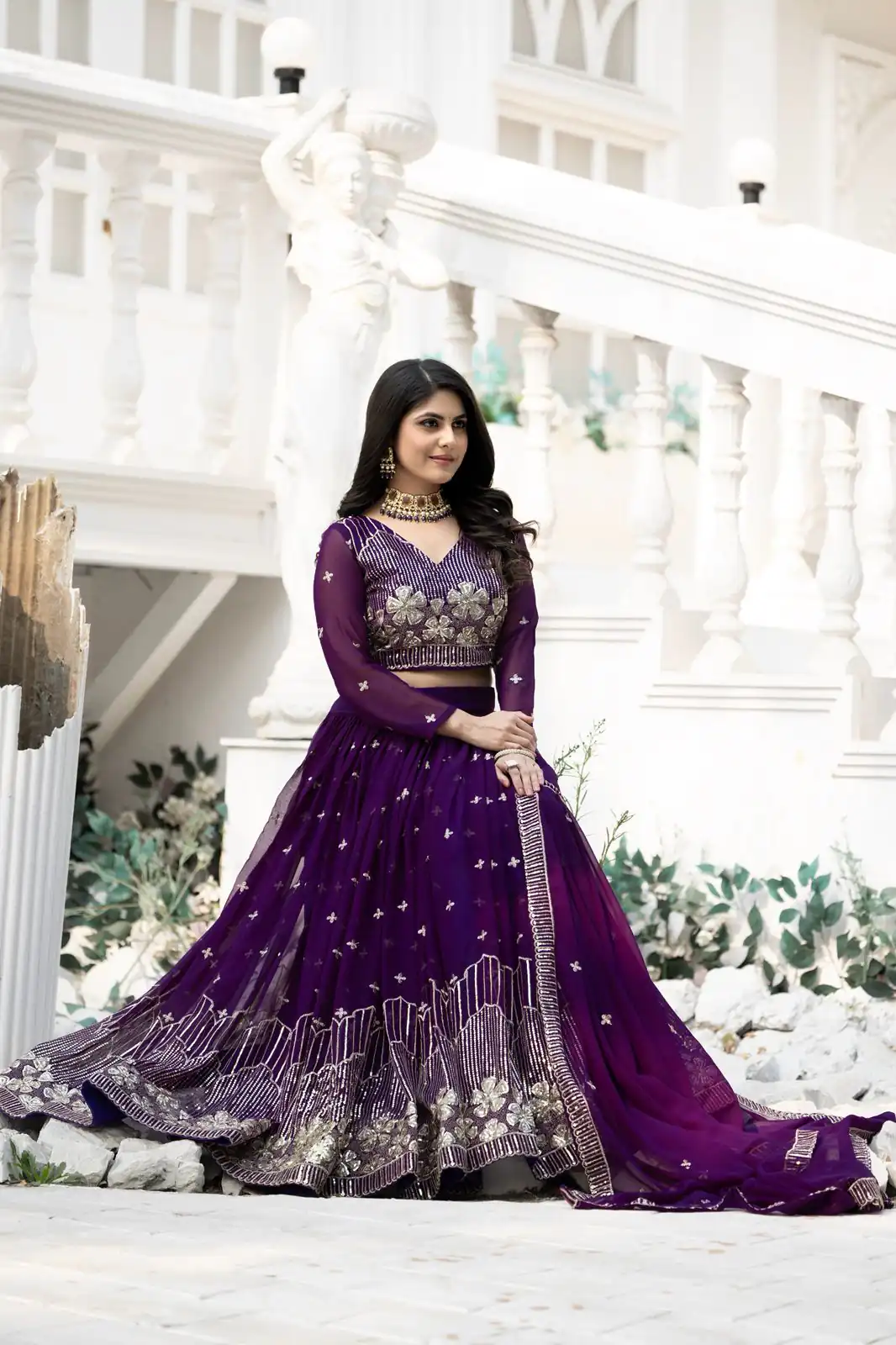 Ram 033 Purple Fox Georgette Lehenga Choli with Embroidery Work. Special Price ₹2499. Delivery 4-6 Working Days. Shop now. | Lehenga, Bollywood Lehenga, Creative Lehenga, Designer Lehenga, Embroidered Lehenga, Party Wear Lehenga
