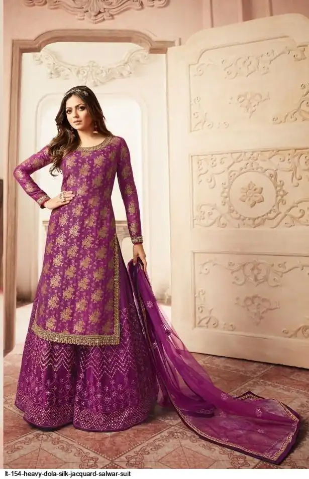 FC L.t 5401 Purple Color Jacquard Silk Georgette Diamond Sharara Suit Wedding, Party, Festive Expected Delivery 4-6 Working Days  @2999/- | Jump Suits, Salwar suit, Casual Suits, Creative suits, Designer Suits, Palazzo Suits, Party Wear Suits, Patiala Suits, Straight Suits