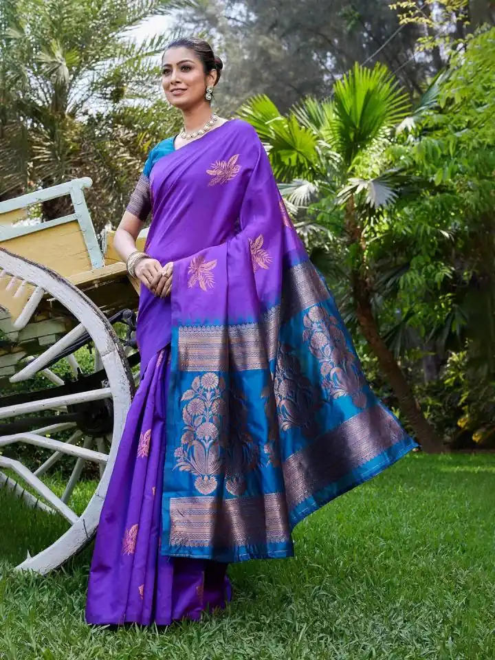 KPR 257 Purple Soft Lichi Silk Saree with Lace Work & Lace Border. Now at just ₹1349. Delivery 4-6 Working Days. Shop now. | Sarees, Bollywood Sarees, Creative Sarees, Designer Sarees, Embroidered Sarees, Ethnic Saree, Modern Digital sarees, Party Wear Sarees