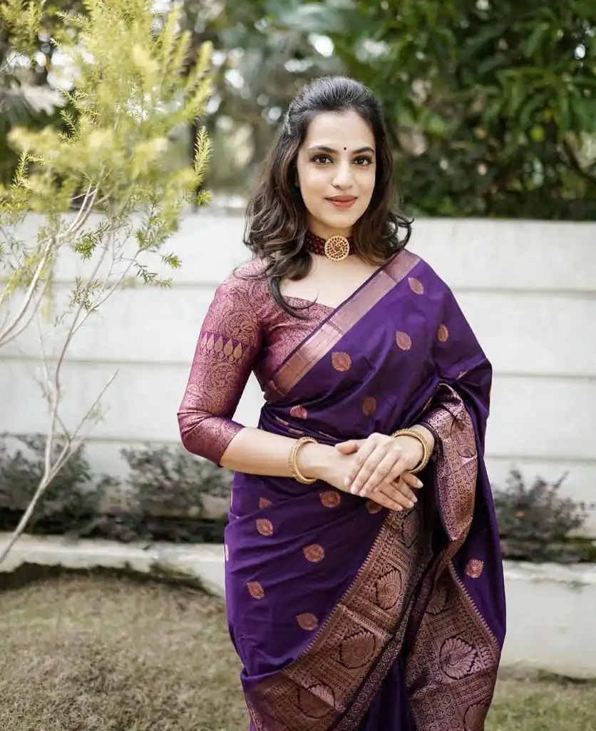 KPR 128 Purple Color Soft Lichi Silk Saree with Lace Work & Lace Border. Get it for ₹1349. Delivery 4-6 Working Days. Shop now. | Sarees, Bollywood Sarees, Creative Sarees, Designer Sarees, Embroidered Sarees, Ethnic Saree, Modern Digital sarees, Party Wear Sarees
