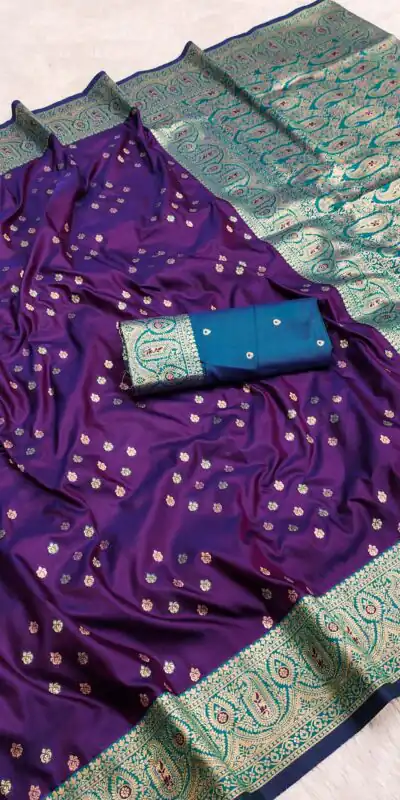 MB 3312-A Purple in Rich Banarasi Silk Zari Work & Lace Work Saree . Affordable Price ₹2049. Delivery 4-6 Working Days. Shop now. | Sarees, Bollywood Sarees, Creative Sarees, Designer Sarees, Embroidered Sarees, Ethnic Saree, Modern Digital sarees, Party Wear Sarees