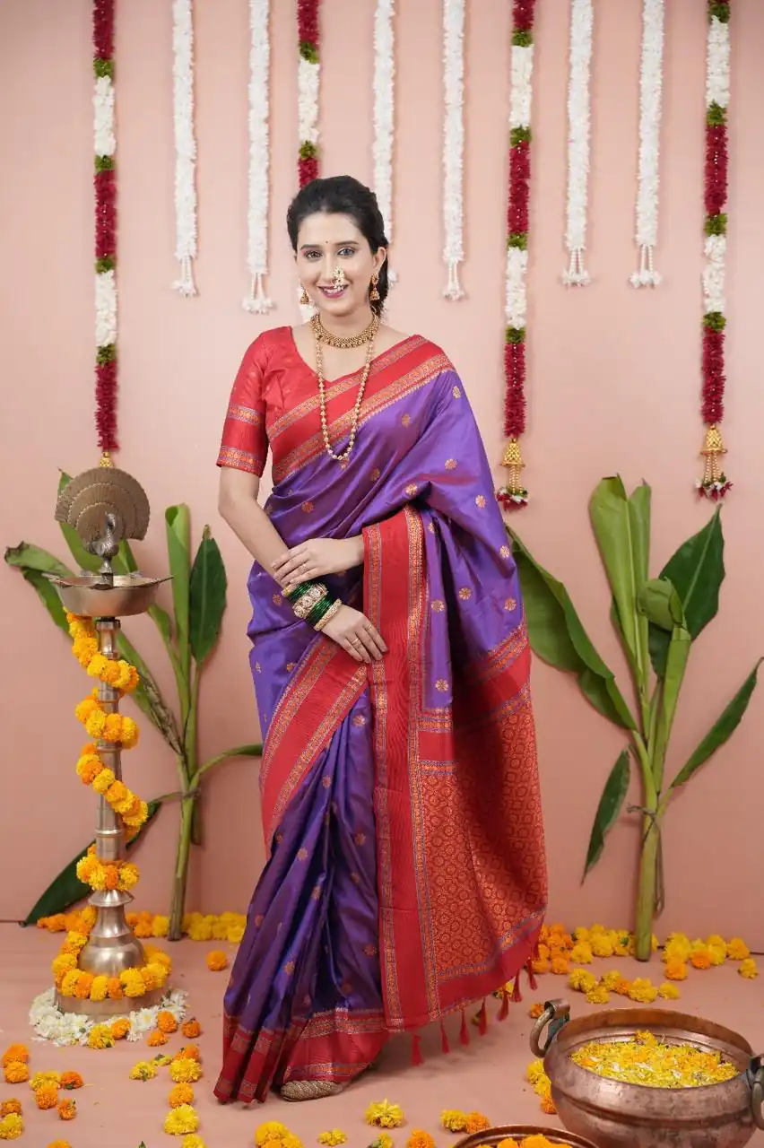 MS 536 Purple Color Banarasi Silk Saree with Zari Work. Wedding, Party, Festive, Events, Available at ₹1699 only. Delivery 4-6 Working Days. Shop now. | Sarees, Bollywood Sarees, Creative Sarees, Designer Sarees, Embroidered Sarees, Ethnic Saree, Modern Digital sarees, Party Wear Sarees