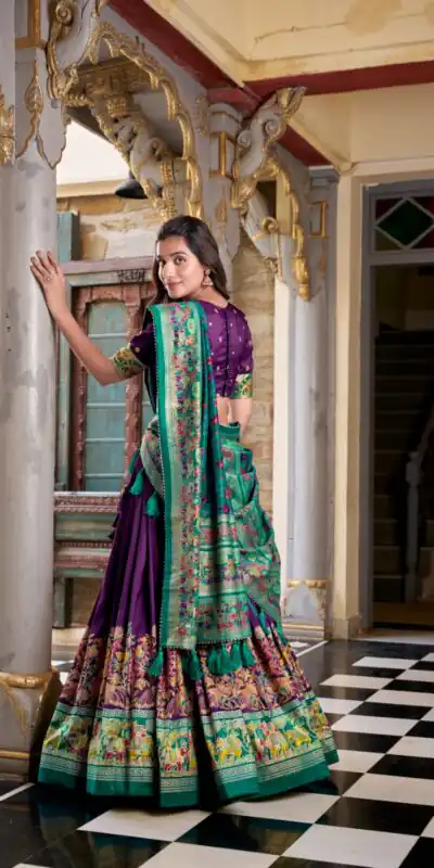 LNB 1245 Purple Tasar Silk With Gotta Patti Work & Lace Work Lehenga Choli Best Price ₹2449. Delivery 4-6 Working Days. Shop now. | Lehenga, Bollywood Lehenga, Creative Lehenga, Designer Lehenga, Embroidered Lehenga, Party Wear Lehenga