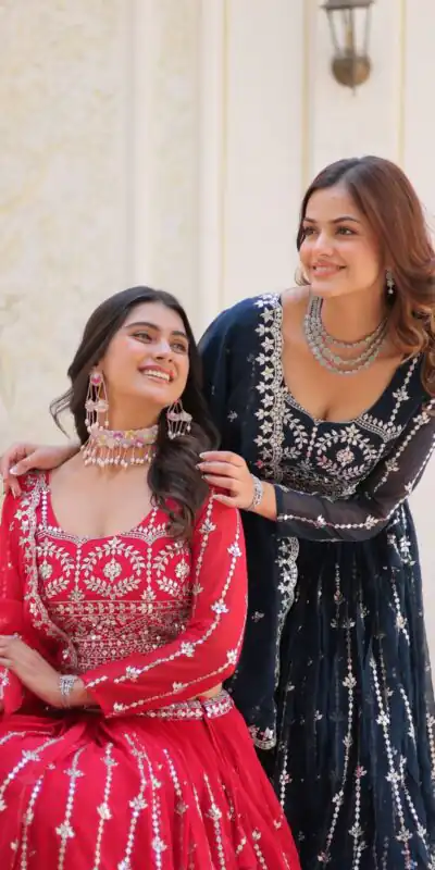 Ram 085 Red Color Fox Georgette Lehenga Choli with Embroidery Work. Grab it for ₹3049. Delivery 4-6 Working Days. Shop now. | Lehenga, Bollywood Lehenga, Creative Lehenga, Designer Lehenga, Embroidered Lehenga, Party Wear Lehenga