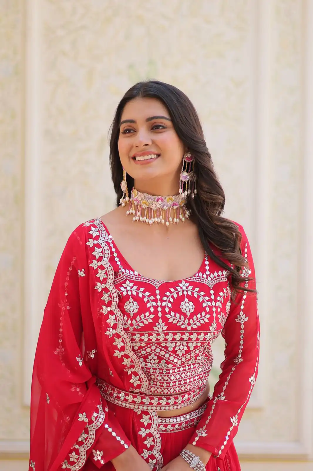 Ram 085 Red Color Fox Georgette Lehenga Choli with Embroidery Work. Grab it for ₹3049. Delivery 4-6 Working Days. Shop now. | Lehenga, Bollywood Lehenga, Creative Lehenga, Designer Lehenga, Embroidered Lehenga, Party Wear Lehenga