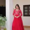 Ram 082 Red Fox Georgette Gown Perfect for Wedding, Party, Sangeet, Durga Puja, Reception – . Grab it for ₹1849. Delivery 4-6 Working Days. Shop now. | Jump Suits, Salwar suit, Casual Suits, Creative suits, Designer Suits, Palazzo Suits, Party Wear Suits, Patiala Suits, Straight Suits