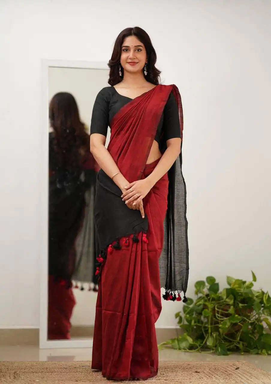 Red Soft Lilian Slab Rich Pallu Saree