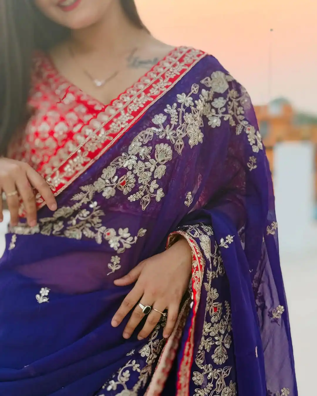 BT 411 Royal Blue in Georgette Embroidery Work & Lace Work Saree . Grab it for ₹1999. Delivery 4-6 Working Days. Shop now. | Sarees, Bollywood Sarees, Creative Sarees, Designer Sarees, Embroidered Sarees, Ethnic Saree, Modern Digital sarees, Party Wear Sarees