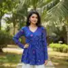 INLI Bandhej Royal Blue Color Pure Georgette Kurti with Designer Work. Best Price ₹1349. Delivery 4-6 Working Days. Shop now. | Kurti, Bollywood Kurti, Creative Kurtis, Designer Kurti, Party Wear Kurti, Selfie Kurti