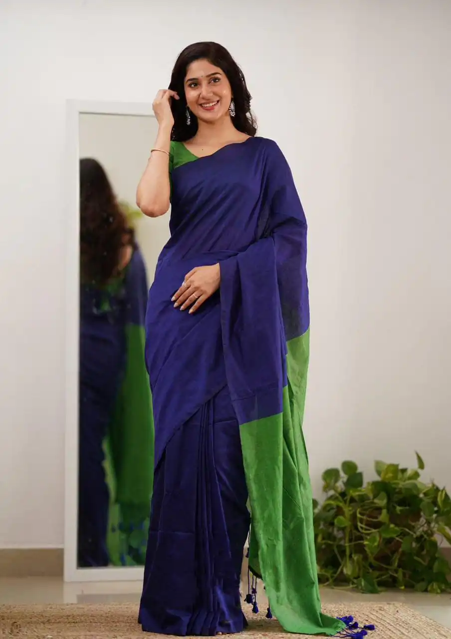 Royal Blue Soft Lilian Slab Rich Pallu Saree