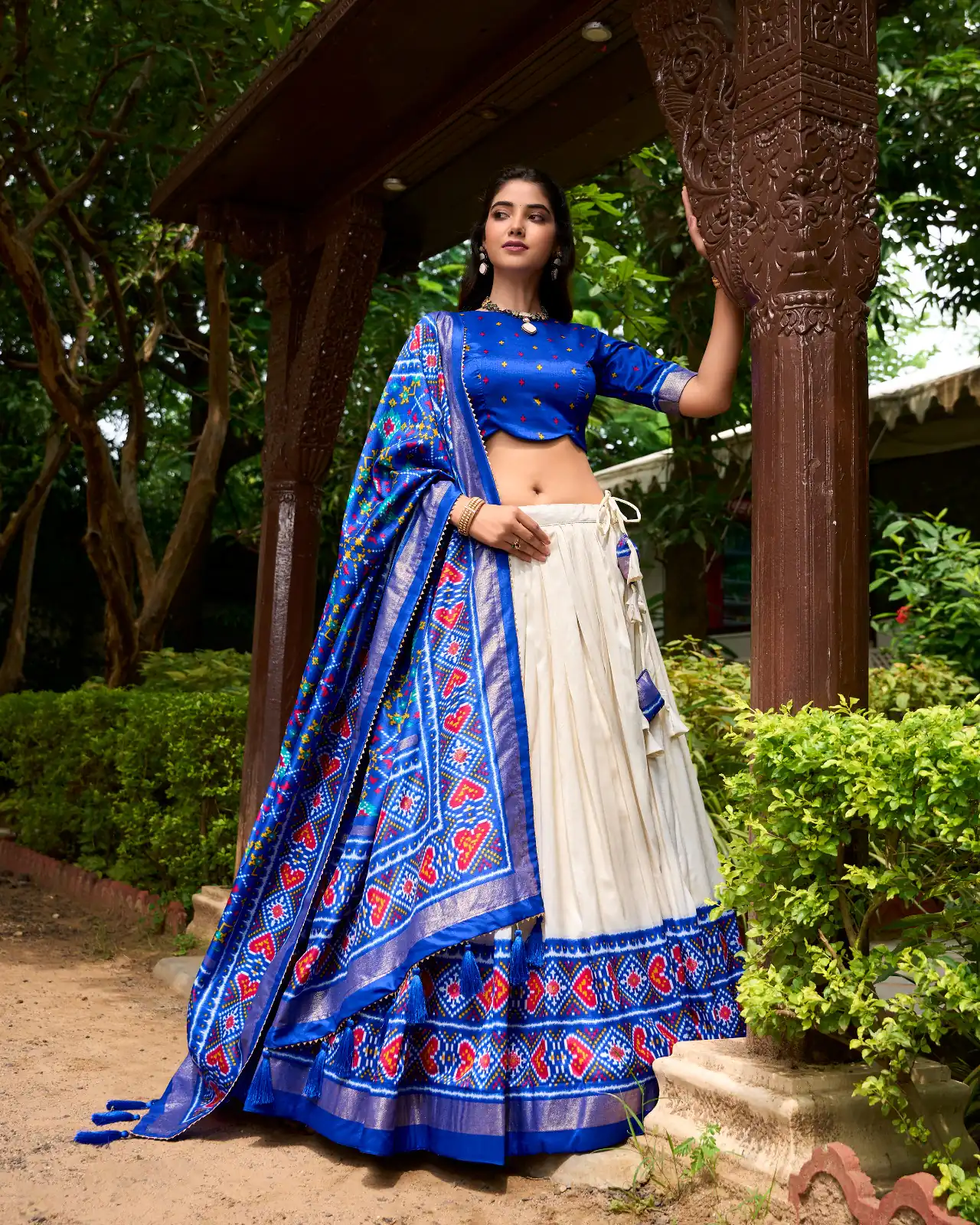 Royal Blue Tasar Silk With Gotta Patti Lehenga Choli