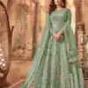 Sea Green Net Sequence Work Salwar Suit