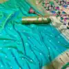 Sky Blue Pure Banarasi Silk Zari Work Saree