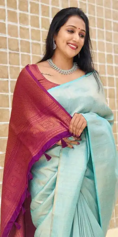 KP 4084 Sky Blue Soft Lichi Silk Saree with Lace Work & Lace Border. Festive Deal ₹1399. Delivery 4-6 Working Days. Shop now. | Sarees, Bollywood Sarees, Creative Sarees, Designer Sarees, Embroidered Sarees, Ethnic Saree, Modern Digital sarees, Party Wear Sarees