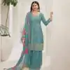 FC V 67831 Sky Blue in Viscose Chinon Zari Work & Embroidery Work Salwar Suit . Grab it for ₹3049. Delivery 4-6 Working Days. Shop now. | Jump Suits, Salwar suit, Casual Suits, Creative suits, Designer Suits, Palazzo Suits, Party Wear Suits, Patiala Suits, Straight Suits