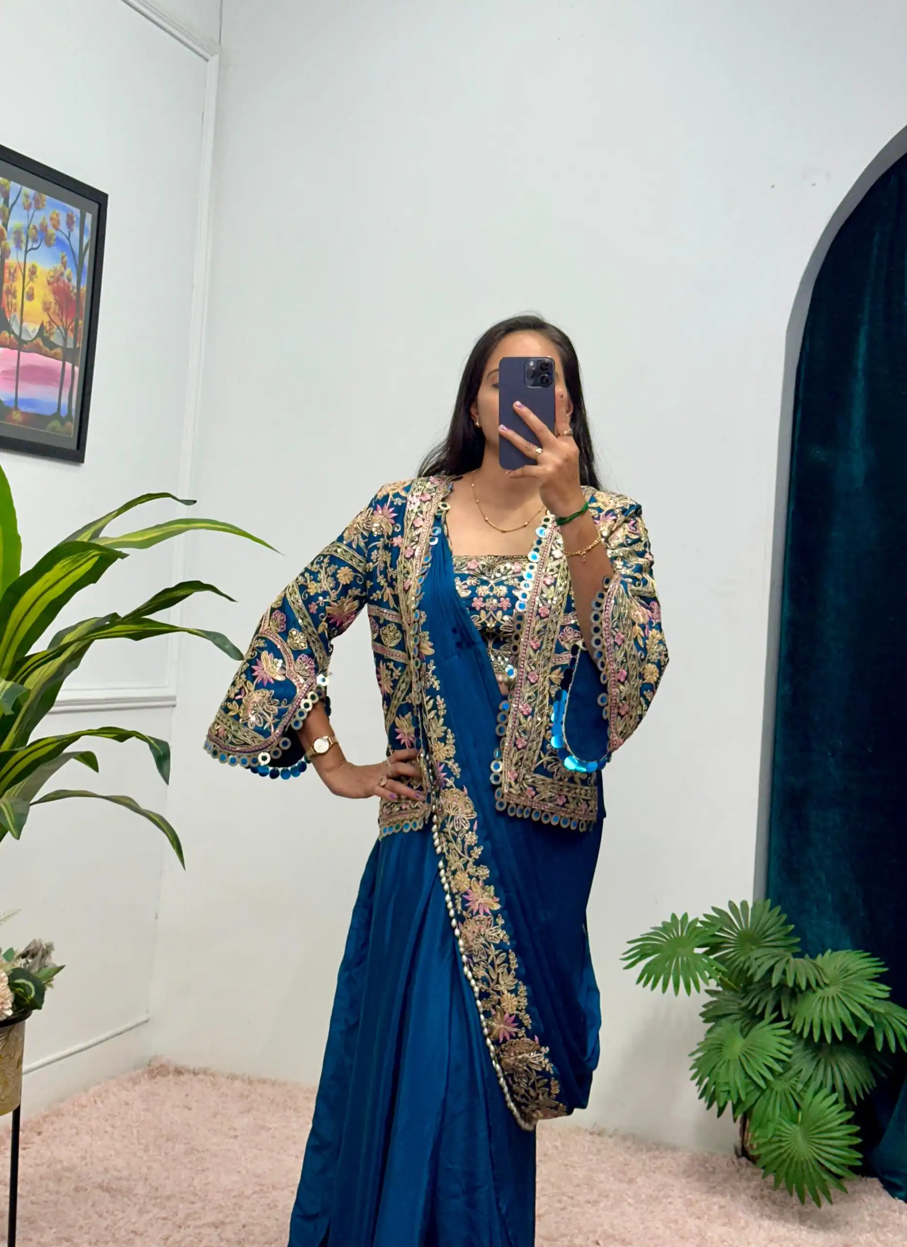 ST 1074 Teal Color Chinon Saree with Embroidery Work & Lace Work. Wedding, Party, Festive, Events, Best Price ₹2399. Delivery 4-6 Working Days. Shop now. | Sarees, Bollywood Sarees, Creative Sarees, Designer Sarees, Embroidered Sarees, Ethnic Saree, Modern Digital sarees, Party Wear Sarees