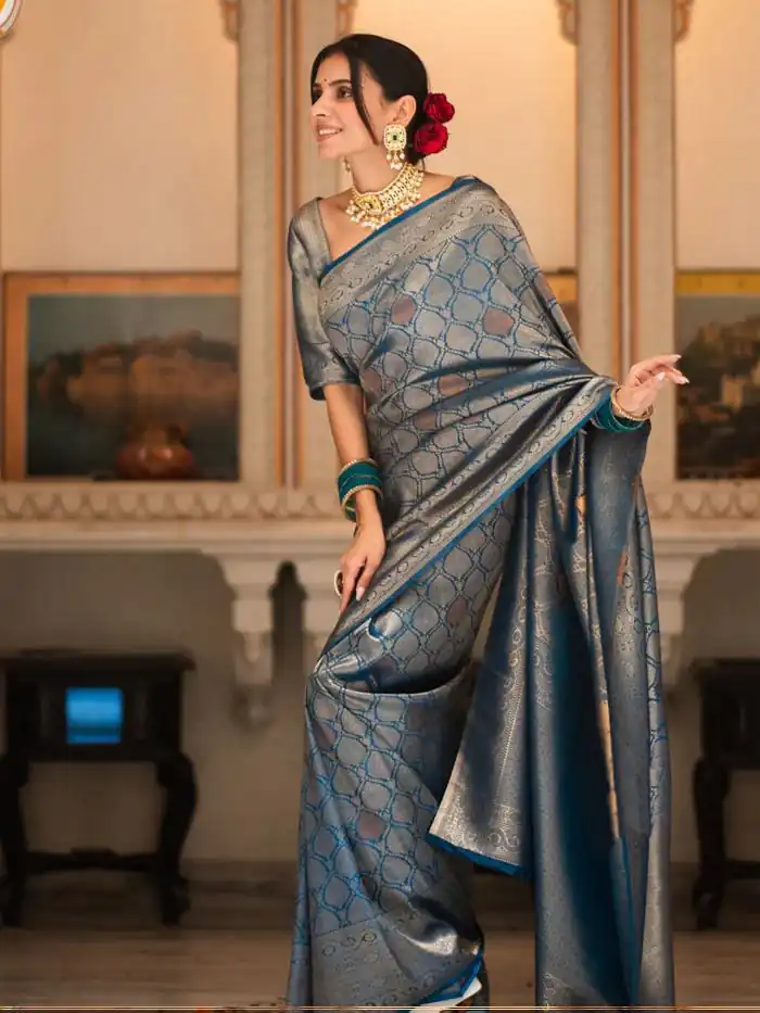 KPR 231 Teal Soft Lichi Silk Saree with Designer Work. Wedding, Party, Festive, Events, Festive Deal ₹1449. Delivery 4-6 Working Days. Shop now. | Sarees, Bollywood Sarees, Creative Sarees, Designer Sarees, Embroidered Sarees, Ethnic Saree, Modern Digital sarees, Party Wear Sarees