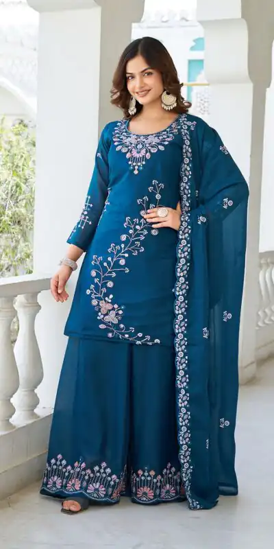 Ram 103 Teal Color Star Georgette Salwar Suit with Embroidery Work. Get it for ₹3049. Delivery 4-6 Working Days. Shop now. | Jump Suits, Salwar suit, Casual Suits, Creative suits, Designer Suits, Palazzo Suits, Party Wear Suits, Patiala Suits, Straight Suits