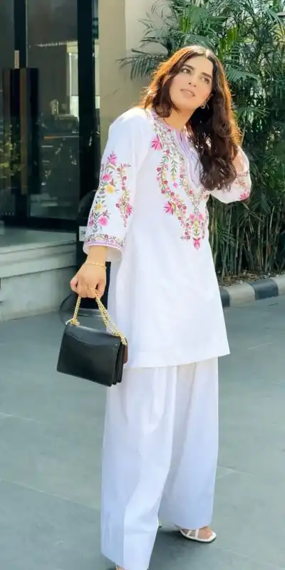 SRK 5272 White Natural Crep Silk with Embroidery Work Salwar Suit . Affordable Price ₹1799. Delivery 4-6 Working Days. Shop now. | Jump Suits, Salwar suit, Casual Suits, Creative suits, Designer Suits, Palazzo Suits, Party Wear Suits, Patiala Suits, Straight Suits