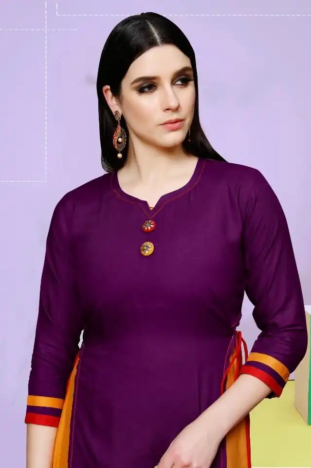 Wine 14 kg Rayon With Plain Gown - Image 2