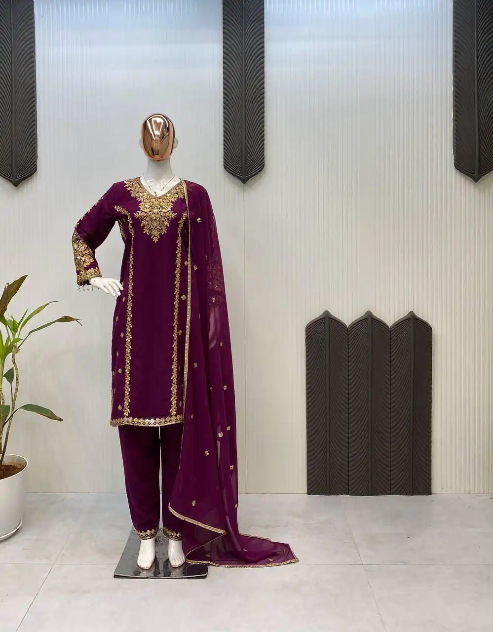 LG 1933 Wine Georgette with Embroidery Work & Lace Work Salwar Suit . Get it for ₹1899. Delivery 4-6 Working Days. Shop now. | Jump Suits, Salwar suit, Casual Suits, Creative suits, Designer Suits, Palazzo Suits, Party Wear Suits, Patiala Suits, Straight Suits