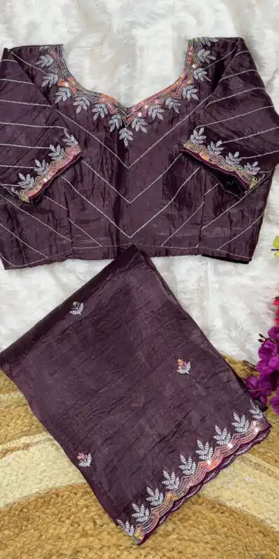 AC COCKTAIL Wine Gold Crush Saree Perfect for Wedding, Party, Engagement, Cultural Events, Pongal – . Available at ₹2149 only. Delivery 4-6 Working Day | Sarees, Bollywood Sarees, Creative Sarees, Designer Sarees, Embroidered Sarees, Ethnic Saree, Modern Digital sarees, Party Wear Sarees