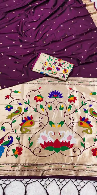 MB 149 Wine Silk Saree with Zari Work & Lace Work. Wedding, Party, Festive, Events, Grab it for ₹2549. Delivery 4-6 Working Days. Shop now. | Sarees, Bollywood Sarees, Creative Sarees, Designer Sarees, Embroidered Sarees, Ethnic Saree, Modern Digital sarees, Party Wear Sarees