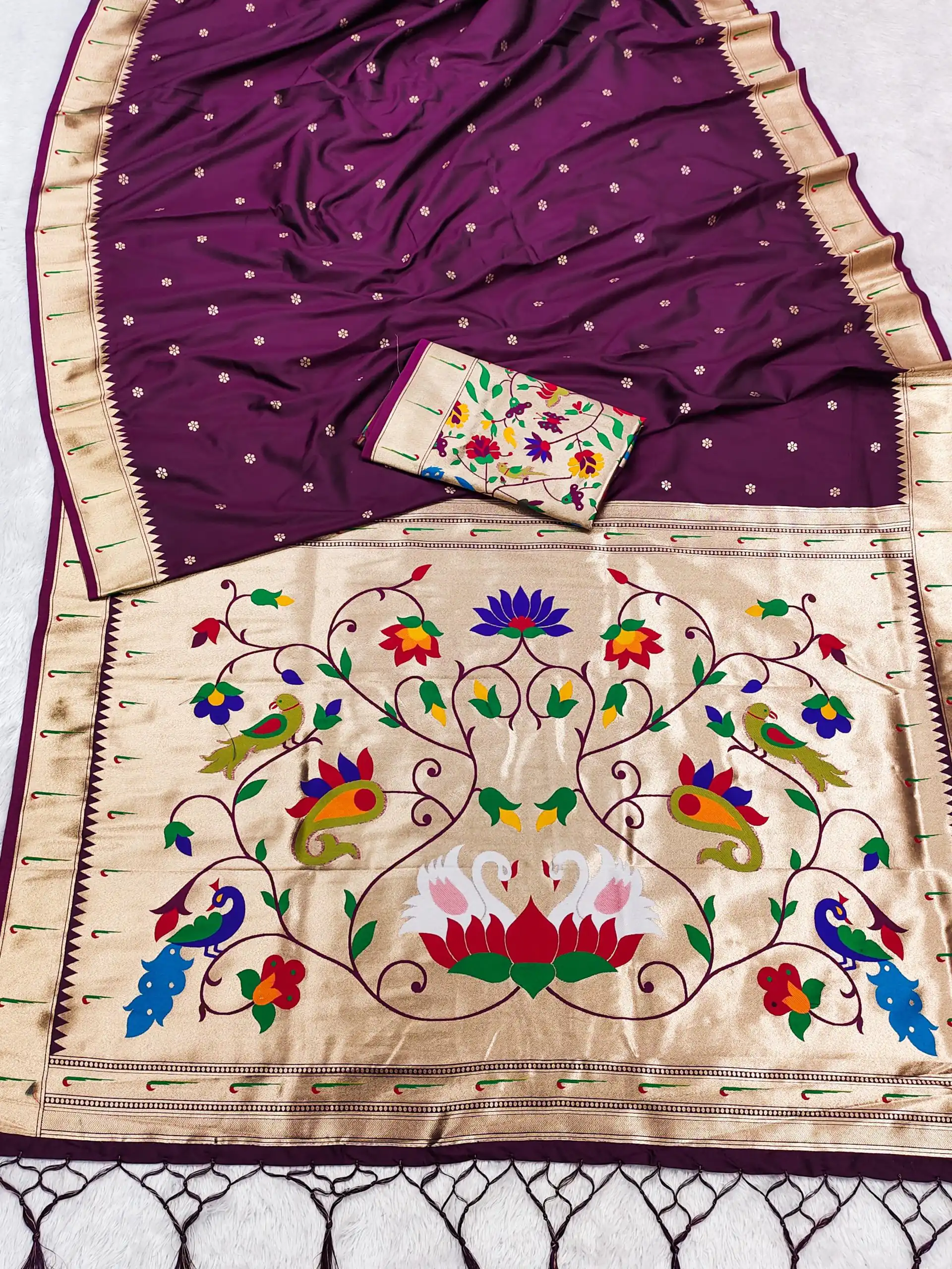 MB 149 Wine Silk Saree with Zari Work & Lace Work. Wedding, Party, Festive, Events, Grab it for ₹2549. Delivery 4-6 Working Days. Shop now. | Sarees, Bollywood Sarees, Creative Sarees, Designer Sarees, Embroidered Sarees, Ethnic Saree, Modern Digital sarees, Party Wear Sarees