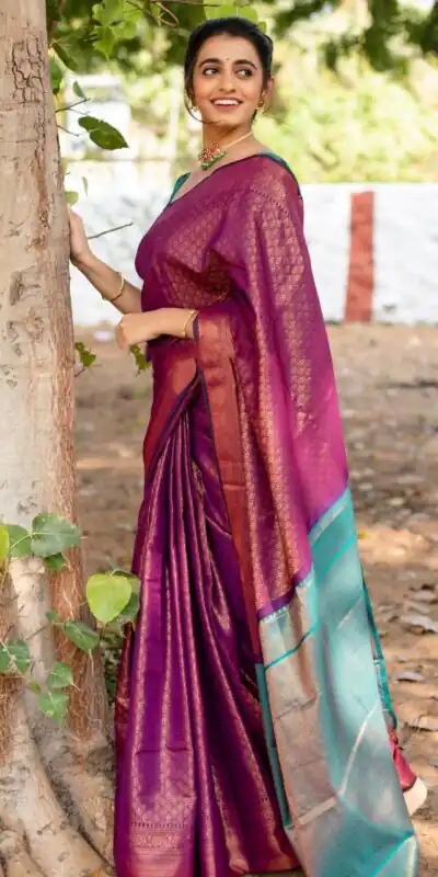 KPR 207 Wine Color Soft Lichi Silk Saree with Lace Work & Lace Border. Get it for ₹1299. Delivery 4-6 Working Days. Shop now. | Sarees, Bollywood Sarees, Creative Sarees, Designer Sarees, Embroidered Sarees, Ethnic Saree, Modern Digital sarees, Party Wear Sarees