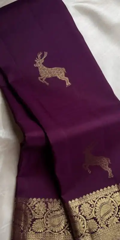 Wine Soft Lichi Silk Lace Zari Work Saree