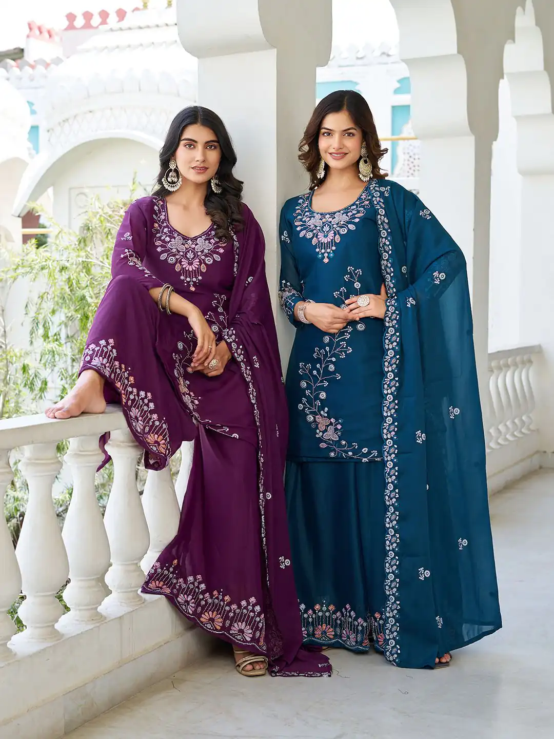 Wine Star Georgette With Embroidery Work Salwar Suit - Image 6