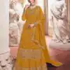 Yellow Georgette Embroidery Work Salwar Suit