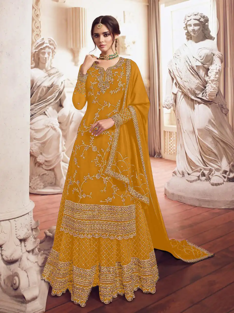 FC LT 4902 Yellow Georgette with Embroidery Work Salwar Suit . Affordable Price ₹2399. Delivery 4-6 Working Days. Shop now. | Jump Suits, Salwar suit, Casual Suits, Creative suits, Designer Suits, Palazzo Suits, Party Wear Suits, Patiala Suits, Straight Suits