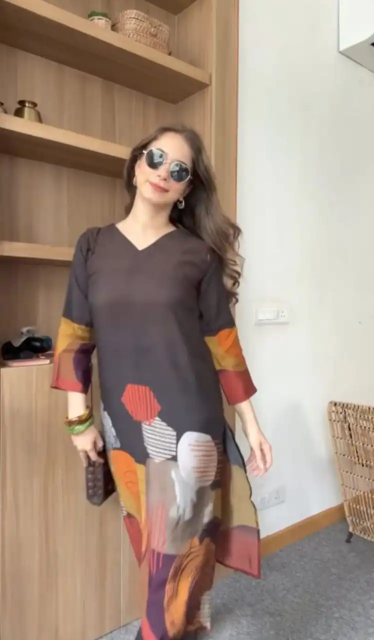 DC 110 Black Fox Georgette Kurti with Digital Print. Wedding, Party, Festive, Events, Grab it for ₹1499. Delivery 4-6 Working Days. Shop now. | Kurti, Bollywood Kurti, Creative Kurtis, Designer Kurti, Party Wear Kurti, Selfie Kurti