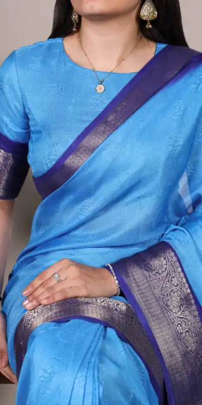 YNF 7910 Blue in Color Marsh Mello Zari Work Saree . Wedding, Party, Festive Festive Deal ₹1449. Delivery 4-6 Working Days. Shop now. | Sarees, Bollywood Sarees, Creative Sarees, Designer Sarees, Embroidered Sarees, Ethnic Saree, Modern Digital sarees, Party Wear Sarees