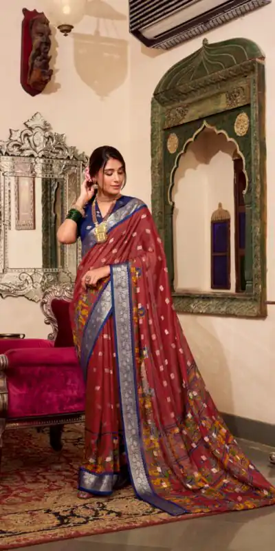 YNF 7031 Maroon Color Poly Cotton Kalamkari Print Saree Casual, Wedding, Festive, Events . Expected Delivery  4-6 Working Days @1699/- only                                                                                                                                           | Sarees, Bollywood Sarees, Creative Sarees, Designer Sarees, Embroidered Sarees, Ethnic Saree, Modern Digital sarees, Party Wear Sarees