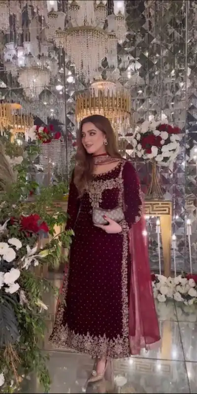 NSR 876 Maroon Viscose Velvet Salwar Suit with Lace Work & Embroidery Work. Exclusive Offer ₹2399. Delivery 4-6 Working Days. Shop now. | Jump Suits, Salwar suit, Casual Suits, Creative suits, Designer Suits, Palazzo Suits, Party Wear Suits, Patiala Suits, Straight Suits