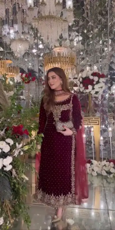 NSR 876 Maroon Viscose Velvet Salwar Suit with Lace Work & Embroidery Work. Exclusive Offer ₹2399. Delivery 4-6 Working Days. Shop now. | Jump Suits, Salwar suit, Casual Suits, Creative suits, Designer Suits, Palazzo Suits, Party Wear Suits, Patiala Suits, Straight Suits