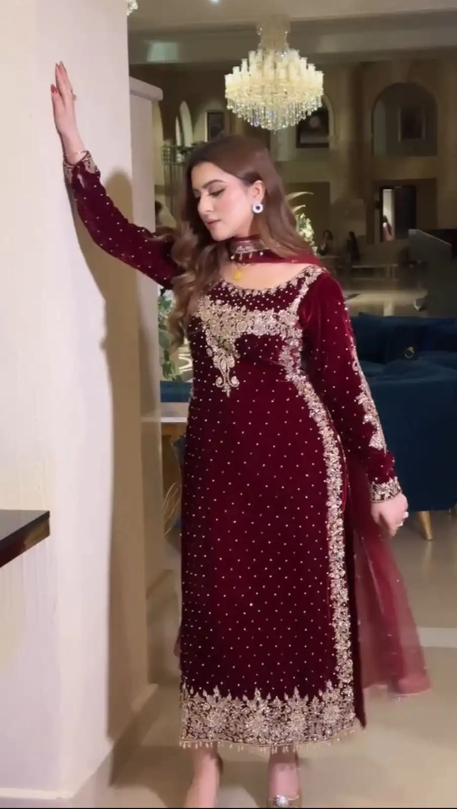NSR 876 Maroon Viscose Velvet Salwar Suit with Lace Work & Embroidery Work. Exclusive Offer ₹2399. Delivery 4-6 Working Days. Shop now. | Jump Suits, Salwar suit, Casual Suits, Creative suits, Designer Suits, Palazzo Suits, Party Wear Suits, Patiala Suits, Straight Suits