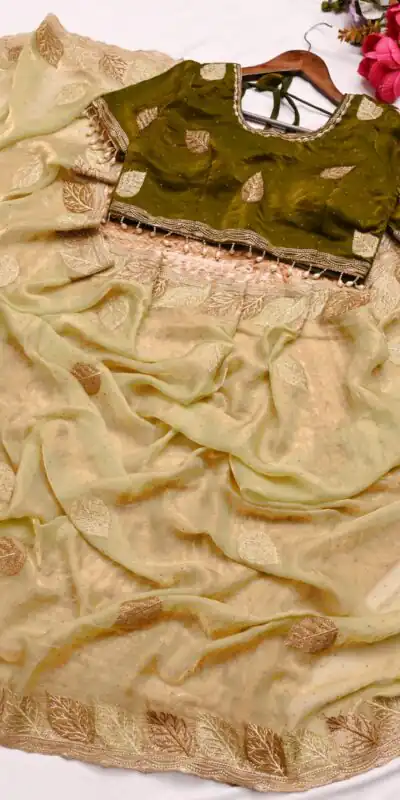 SC 1005 Mehendi in Soft fandy Silk Embroidery Work & Lace Work Saree . Available at ₹2499 only. Delivery 4-6 Working Days. Shop now. | Sarees, Bollywood Sarees, Creative Sarees, Designer Sarees, Embroidered Sarees, Ethnic Saree, Modern Digital sarees, Party Wear Sarees