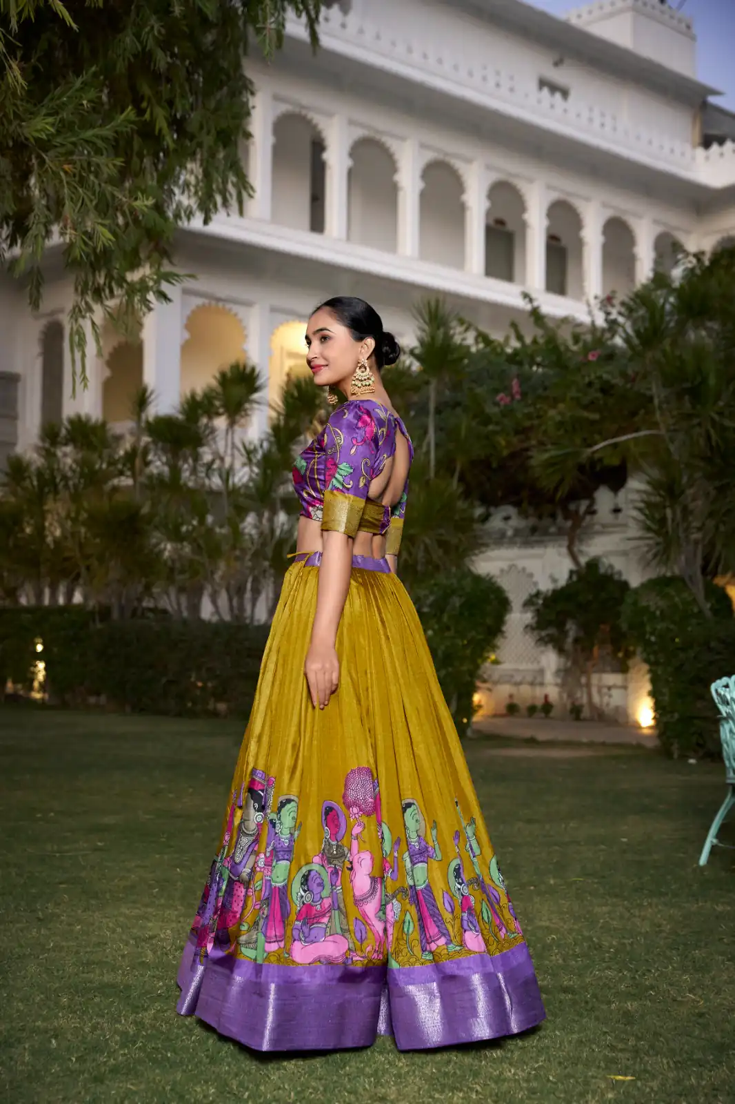 LNB 1231 Mustard Dola Silk Jacquard Silk Kalamkari Print & Zari Work Lehenga Choli in Best Price ₹1899. Delivery 4-6 Working Days. Shop now. | Lehenga, Bollywood Lehenga, Creative Lehenga, Designer Lehenga, Embroidered Lehenga, Party Wear Lehenga