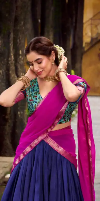 LNB 1244 Navy Blue in Aastha Silk Lace Work & Zari Work Lehenga Choli. Grab it for ₹1349. Delivery 4-6 Working Days. Shop now. | Lehenga, Bollywood Lehenga, Creative Lehenga, Designer Lehenga, Embroidered Lehenga, Party Wear Lehenga